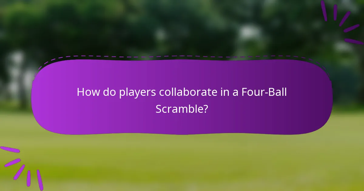 How do players collaborate in a Four-Ball Scramble?