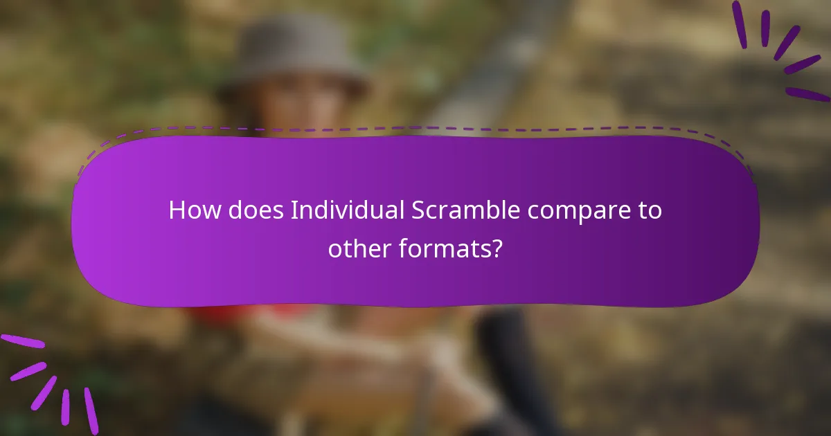 How does Individual Scramble compare to other formats?
