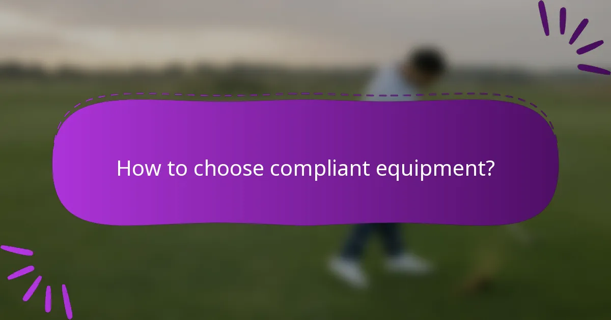 How to choose compliant equipment?