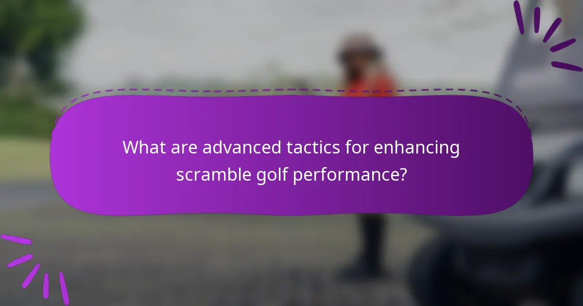 What are advanced tactics for enhancing scramble golf performance?