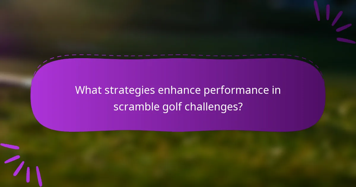 What strategies enhance performance in scramble golf challenges?