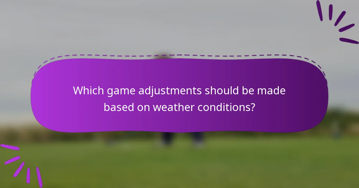 Which game adjustments should be made based on weather conditions?